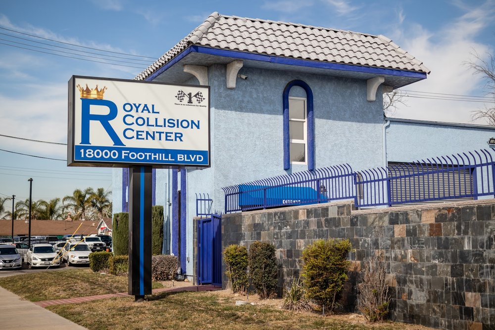 Collision Repair being performed at Royal Collision Center in Fontana, CA